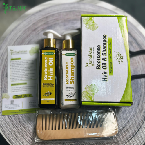 herbal hair oil and shampoo